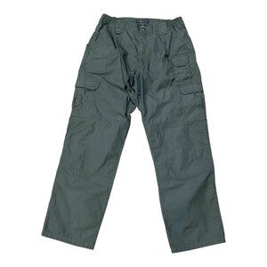 5.11 Tactical Mens Green Cargo Pants 34x32 Cotton Blend Work Slacks Heavy Duty